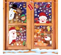 Coicok 249 PCS NoëL Autocollants Fenetre, Double Face Amovibles PVC Fenêtres Stickers, Réutilisable Renne Père Noël Bonhomme de Neige, Autocollant Noel pour Fenetre, Porte, Verre