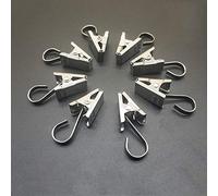 Coideal Petit Pinces à Rideaux avec Crochet - 25 Pièces Crochet à Pince en Acier Inoxydable, Pinces à Rideaux en Métal de Douche Lourd pour Maison, Gazebo, Lampes, Déco(Argenté)