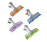 Coideal Pince Sachet Acier Inoxydable, 8 Pièces Grand Pince à Sac 76 mm Pince de Fermeture avec Bords en Silicone Colorés pour Cuisine, Maison, Alimentaire, Café