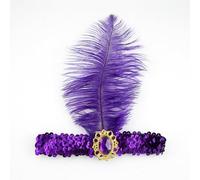 Coiffe à Plumes 2 pièces Coiffe Bresilienne Plume Carnaval Style Années 20 Flapper Coiffure de Showgirl pour Femmes Accessoire de Carnaval et Fêtes Thématique (Violet, 1 plume)