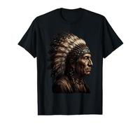 Coiffe à Plumes avec Drapeau américain américain T-Shirt Graphique avec Valeur