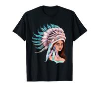 Coiffe à plumes pour femme native T-Shirt