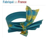 Coiffe Antillaise pour déguisement - Feutre et madras - Orange et blanc - Accessoire de déguisement pour adulte