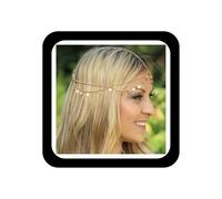 Coiffe bohème à paillettes superposées avec pendentif en forme de chaîne dorée pour le front, gitan, festival, Halloween, bal de fin d'année, bijou de coiffure pour femmes et filles