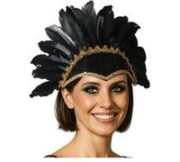 Coiffe Charleston à Plumes Noires Femme Année 1920 noires