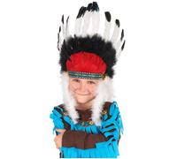Coiffe chef indien avec plumes enfant
