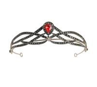 Coiffe Couronne Décorative Rouge, Alliage de Zinc, pour Femmes | Accessoire de Robe Cérémonie, Style Princesse, Usage Fêtes et Danses, Finition Délicate et Brillante