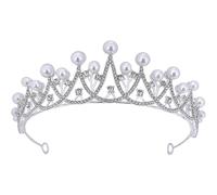 Coiffe Couronne Ornée de Perles Synthétiques en Alliage de Zinc, Élégante | Imitation de Perles et Cristaux, Légère pour Coiffure Nuptiale, Théâtre, Demoiselles D’honneur et Fête de Thanksgiving