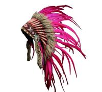 Coiffe courte à plumes roses | Inspiration indienne des Amérindiens
