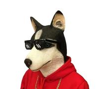 Coiffe d'animaux de fête, coiffe d'animaux amusants, ensemble tête de panda, masque en latex, masque de cos masque, costumes d'Halloween (Husky de Sibérie)