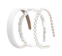 Coiffe De Bandeau En 3 Pièces, Bandeau Blanc Simple, Bandeau De Perle Élé, Outil De Finition Des Cheveux.