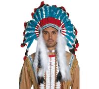 Coiffe De Chef Indien Western Deluxe Pour Adultes Avec Plumes Nouveau