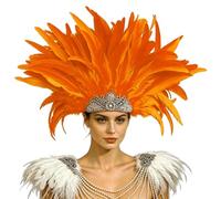 Coiffe de costume en plume avec profil dramatique, D | Détail décoratif sur la façade pour les portraits de jeux de rôle de fête de vacances