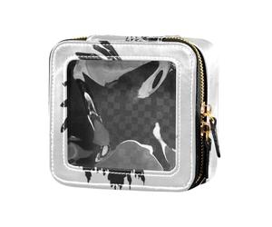 Coiffe de cowboy occidental indien cerf tribal noir transparent trousse de maquillage pour sac à main soins de la peau mini conteneurs de maquillage pour voler