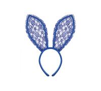Coiffe de défilé de lapin pour défilé de mascarade avec grand bandeau en dentelle sans De Avec Peigne (Blue, One Size)