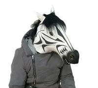 Coiffe de fête amusante en latex pour Halloween, cheval, panda (zèbre)
