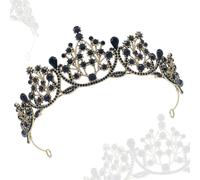 Coiffe de la Couronne nuptiale, Cristal Couronne, Accessoires de Cheveux Mariée, Diadème Strass,Dix - huit ans adulte couronne mariage accessoires de cheveux,Noir