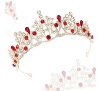 Coiffe de la Couronne nuptiale, Cristal Couronne, Accessoires de Cheveux Mariée, Diadème Strass,Dix - huit ans adulte couronne mariage accessoires de cheveux, rouge