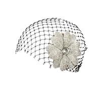 Coiffe de mariage d'inspiration française ornée de cristaux avec filet modifiable pour conjoints, fêtes, soirées, incidents - Formatage élégant et foncé