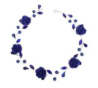 Coiffe de mariage en perles, fleur bleue, strass, accessoires for cheveux mariée, ornement, diadème Pour FêTes, Mariage, Anniversaire