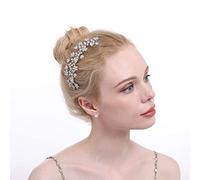 Coiffe de Mariée Bandeau de cheveux Diadème Exquis Super Sparkly Hand Set Zirconia Bridal pour Femmes et Filles(Silver)