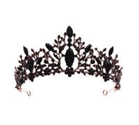 Coiffe de Mariée Baroque Noire Ornée de Cristaux, Couronne Élégante | Alliage de Zinc, Tenue Confortable Épingles, Accent Chic pour Coiffures Nuptiales et Soirées Costumées