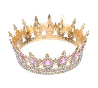 Coiffe de Mariée Couronne Princesse en Alliage et Cristaux | Rose, Style Vintage Baroque Chic, Modèle Exclusif, pour Coiffure Nuptiale et Soirées Costume