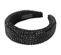 Coiffe de Mariée en Cristaux, Serrage-tête Large Noir en Éponge | Mariage et Fiançailles, Léger à Emporter, Finition Brillante sans Décoloration, Style Chic