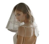 Coiffe de mariée multi-usage avec perles décorées en tulle, foulard, voile pour cérémonie de mariage, église, messe, événement, perles, décorations, voiles de mariée, crème, taille unique