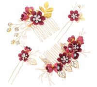 Coiffe de Mariée Romantique Fleurie, Alliage de Zinc | Design Floral Brillant, Maintien Léger, 1 Set, pour Coiffures Tressées et Chignons, Cérémonie