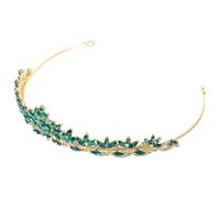 Coiffe de Mariée Vert Orné de Cristaux en Alliage, Délicate Serrage-tête | Accessoire de Coiffure, Mise en Place Facile, Look Élégant, pour Mariage et Tenue de Cérémonie
