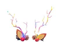Coiffe de Noël avec lumière LED - Pinces à cheveux avec cornes pour femmes, pinces à cheveux - Pour , adolescents, adultes, photographie, fêtes costumées, spectacles de théâtre, créateurs de