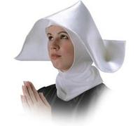 CARNIVAL TOYS 5733 Coiffe de nonne adulte Nonne Couvercle Blanc