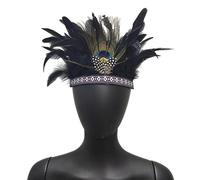 Coiffe De Plume Indienne Coiffe Amérindien Unisexe Accessoires De Cheveux De Plumes Indiennes pour La Scène Performance Model Walk Cosplay Party Accessoires De Plumes d'halloween