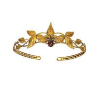 Coiffe D'elfe En Feuille De Métal Avec Couronne De Cristal Et Déesse De La Fête pour Diverses Occasions(Gold wine red)