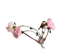 Coiffe D'elfe Oreille Coiffe de mariage Floral rose, diadème fleur forêt, bijoux front d'elfe(Color1)