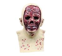 Coiffe d'Halloween en latex dégoûtant visage pourri squelette tête de mort bouche mobile costume horrible Halloween demi-visage en latex effrayant respirant Cosplay pour moitié