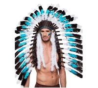 Boland 44141 - Coiffe Indienne Loup de Neige pour Adulte - Bandeau avec Plumes - Accessoire de Costume, Carnaval, fête à thème