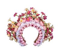 Coiffe d'inspiration ethnique élégante avec couronne de fleurs pour femmes et filles - Accessoire de photographie tendance sur le thème floral