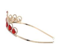 Coiffe Élégante de Couronne, Tiare Cuivre Fer Acrylique | Accessoire Mariage Discret, Rouge, Chic et Délicat, pour Fête Costumée, Thanksgiving, Famille, Collègues