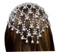 Coiffe en perles, chaîne de tête Art déco en strass, accessoire de cheveux à clapet des années 20 pour femmes, fête, mariage vintage, argent, bijoux cheveux à clapet, chaîne tête