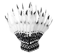 Coiffe en plumes artisanales faites à la main, amérindien, Kokoshnik, plume blanche, chef de tribu, couronne, accessoires Photo, bandeaux pour hommes