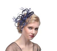 Coiffe en plumes for mariée, accessoire for cheveux, chapeau de soirée for femme, idéal for un mariage, cocktail ou goûter(Navy Blue)