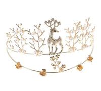 Coiffe en strass for femme, serre-tête à pince à cheveux, 1 pièce de coiffure en perles, serre-tête en métal en forme de renne