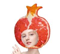 Coiffe fruit de grenade - 40 x 34 cm en peluche douce - Déguisement fantaisie pour cosplay, Halloween, Noël, anniversaire, photomaton, festival, accessoire de déguisement amusant