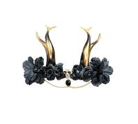 Coiffe gothique tête de mort femme - Noir - Serre-tête élastique - Accessoire Halloween