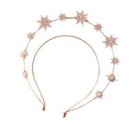 Coiffe hexagonale en forme d'étoile en cristal et élégante double couche de strass en métal pour événement, décoration de cheveux en forme d'étoile à six points