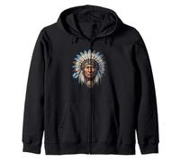 Coiffe Indienne à Plumes American Indian Tribe Sweat à Capuche