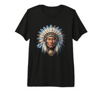 Coiffe Indienne à Plumes American Indian Tribe T-Shirt Haut de Gamme