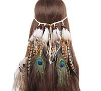 Coiffe indienne à pompons pour filles des années 1970